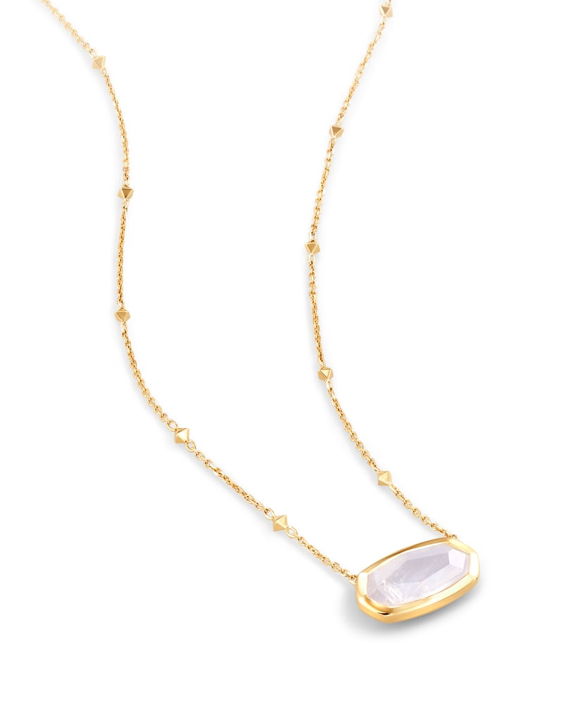 Elisa 14k Yellow Gold Satellite Pendant Necklace in Rainbow Moonstone image number 1